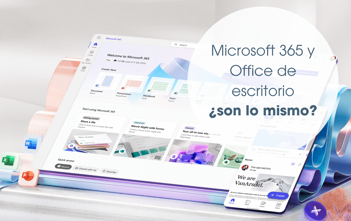 Microsoft 365 y Office de escritorio, son lo mismo?